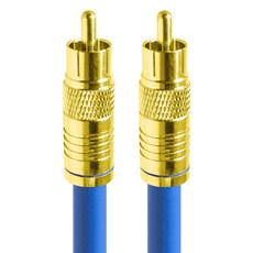 HDtop 韓國製手工數位75歐姆鍍金RCA Coaxial 5C同軸電纜 藍色 50m, HT-ZBGCX500, 1個