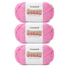 미소털실 미소니트 코아니 코튼 패브릭얀 뜨개실, 28바이올렛핑크, 3개