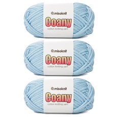 미소털실 미소니트 코아니 코튼 패브릭얀 뜨개실, 13라이트스카이, 3개