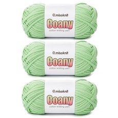 미소털실 미소니트 코아니 코튼 패브릭얀 뜨개실, 29팔레그린, 3개