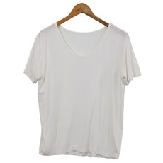 라라온 여성용 스판 브이넥 무지 반팔 티셔츠 TSP552