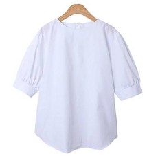 Lindashop Baselbo 圓領傘狀泡泡袖雪紡衫 cpbl5553k43