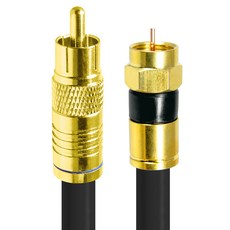 HDtop 韓國製 金色 RCA 轉 RF 5C 同軸電纜 黑色, HT-ZGCR100 (10m), 1個