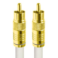 에이치디탑 국산 수제작 디지털 75옴 골드 RCA 코엑셜 5C 동축 케이블 화이트 50m, HT-ZWGCX500, 1개