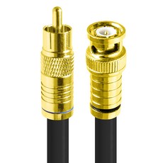 HDtop 韓國製 Gold RCA TO BNC 5C 同軸電纜 黑色, HT-ZGCB500 (50m), 1個