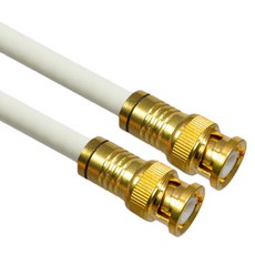 韓國製 高級款 鍍金 BNC 5C 同軸電纜 白色, MLZ-WGBB200 (20m), 1個