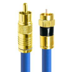 HDtop 韓國製 金色 RCA TO RF 5C 同軸電纜 藍色, HT-ZBGCR050