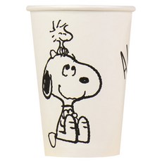 LiLFANT 微笑史努比 居家派對 單色紙杯 390ml 隨機出貨, 100個