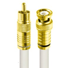 에이치디탑 국산 골드 RCA TO BNC 5C 동축 케이블 화이트, HT-ZWGCB500 (50m), 1개