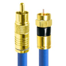 HDtop 韓國製 金色 RCA 轉 RF 5C 同軸電纜 藍色, HT-ZBGCR500