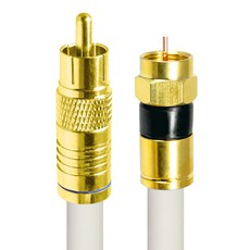 HDtop 韓國製金色RCA轉RF 5C同軸線 白色, 30m, 1個
