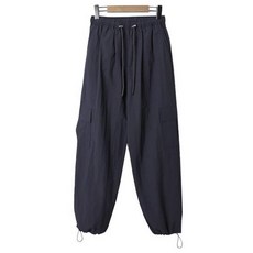 린다샵 여성용 엘로지 허리밴딩 스토퍼 스트링 바스락 카고 팬츠 cppt13729k43