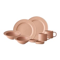 NICOTT Here 手工雙人早午餐全套8件組, 1套, 8個, 玫瑰米色