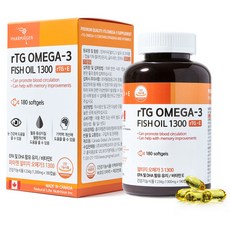 PHARMA GEN rTG Omega 3魚油膠囊, 180顆, 1罐