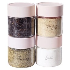 가쯔 레터링 양념통 인디핑크 4p + 스티커 15종 세트, 300ml, 1세트