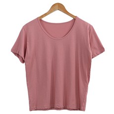 라라온 여성용 순면 라운드넥 무지 반팔 티셔츠 TSP553