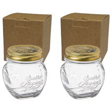 Bormioli Rocco Anfora玻璃收納瓶 300ml+禮盒 2入組, 1組