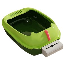 恐龍造型貓砂盆+撿便袋收納箱組, 淺綠色, 1組