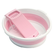 生活製作所折疊式臉盆洗衣板, 1個, 粉色