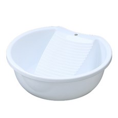 生活製造所 迷你洗衣板臉盆, 1個, 白色