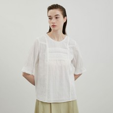 올리비아로렌 레이스 핀턱 탑 VVCNL4M4261