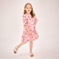 JELISPOON 迪士尼女童款米妮愛心皺褶連身裙