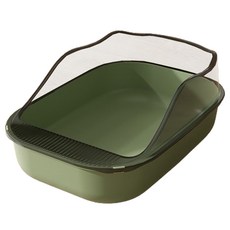 doongdoongpet 貓用半透明壁掛式貓砂盆, 1個, 淺綠色