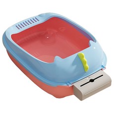 고양이 둥둥펫 공룡 화장실 + 배변봉투 보관함 세트, 블루, 1세트