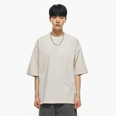 모즈모즈 남녀공용 무지 피그먼트 오버핏 통기성 반팔 티셔츠