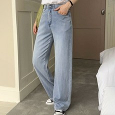 시크폭스 여성용 통기성 실키텐셀 와이드 데님팬츠 롱