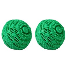Ju and Ji 無洗劑陶瓷矽膠洗衣球, 綠色, 2個