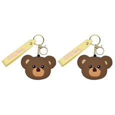 TR테디베어 2D 빅페이스 키홀더, 옐로우, 2개