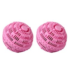 Ju and Ji 無洗劑陶瓷矽膠洗衣球, 粉紅色, 2個