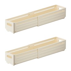 Block Mart 廚房伸縮收納盒, 2個, 奶油色