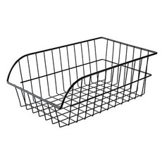 Block Mart 廚房桌面調味料收納架鐵製籃子, 1個, 黑色