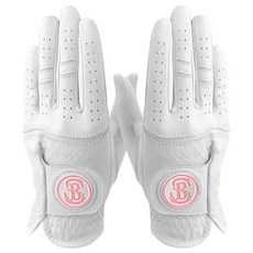 SNBRO 女性用羊皮Pure Soft雙層加固高爾夫手套 雙手用, 白色, 1組