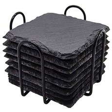 cofv 方形石板杯墊8入 + 杯墊架, 單一顏色, 1套