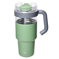 아소부 스테인리스 스트로우 익스플로러 텀블러, 바질 그린, 1L, 1개
