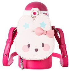 carry bottle 孩童二合一保溫杯, 1個, 450ml, 粉色(兔子)