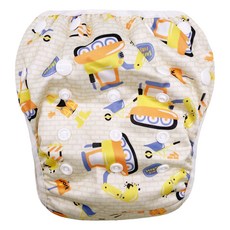 我家寶貝 嬰幼童調節式內褲型泳褲, 防滲漏 舒適親膚 TPU防水布 網眼布, 0~3歲, 1件