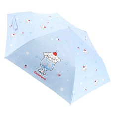 三麗鷗 閃亮抗UV遮光塗層三折扁平雨傘+傘套組