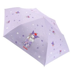 산리오 스파클링 UV차단 암막코팅 3단 납작 우산+커버세트