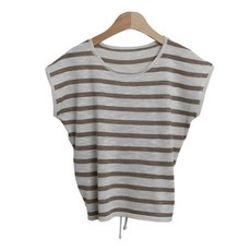 린다샵 여성용 스캐닝 라운드넥 단가라 뒷트임 셔링 민소매 니트 cpt14947k43