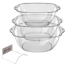 JLIFE 奧斯陸透明方形臉盆3件組, 透明(臉盆), 白色(臉盆掛勾), 1套