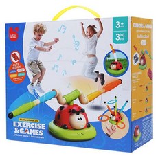 LittleBessn 3合1運動遊戲 跳箱 空氣火箭 投擲環組合, 混合色, 1套