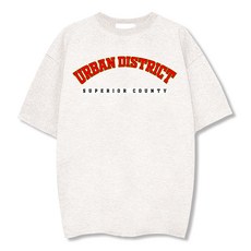 일루소 남녀공용 소프트 특양면 디스트릭트 반팔 면 티셔츠