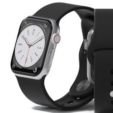 주파집 애플워치 실리콘 밴드 스트랩, 블랙