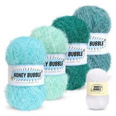 니뜨 90g 허니버블 수세미 뜨개실 4종 + 수세미 mini 20g 세트, 1세트, 04민트블루