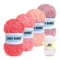 니뜨 90g 허니버블 수세미 뜨개실 4종 + 수세미 mini 20g 세트, 1세트, 02샤베트