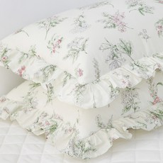 AMANTE Humming Garden 純棉棉質褶邊絎縫枕套